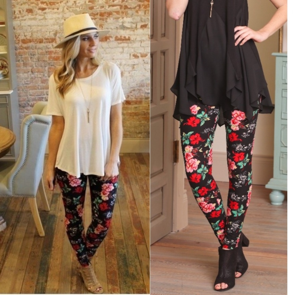 Floral Print Leggings - Picture 2 of 4